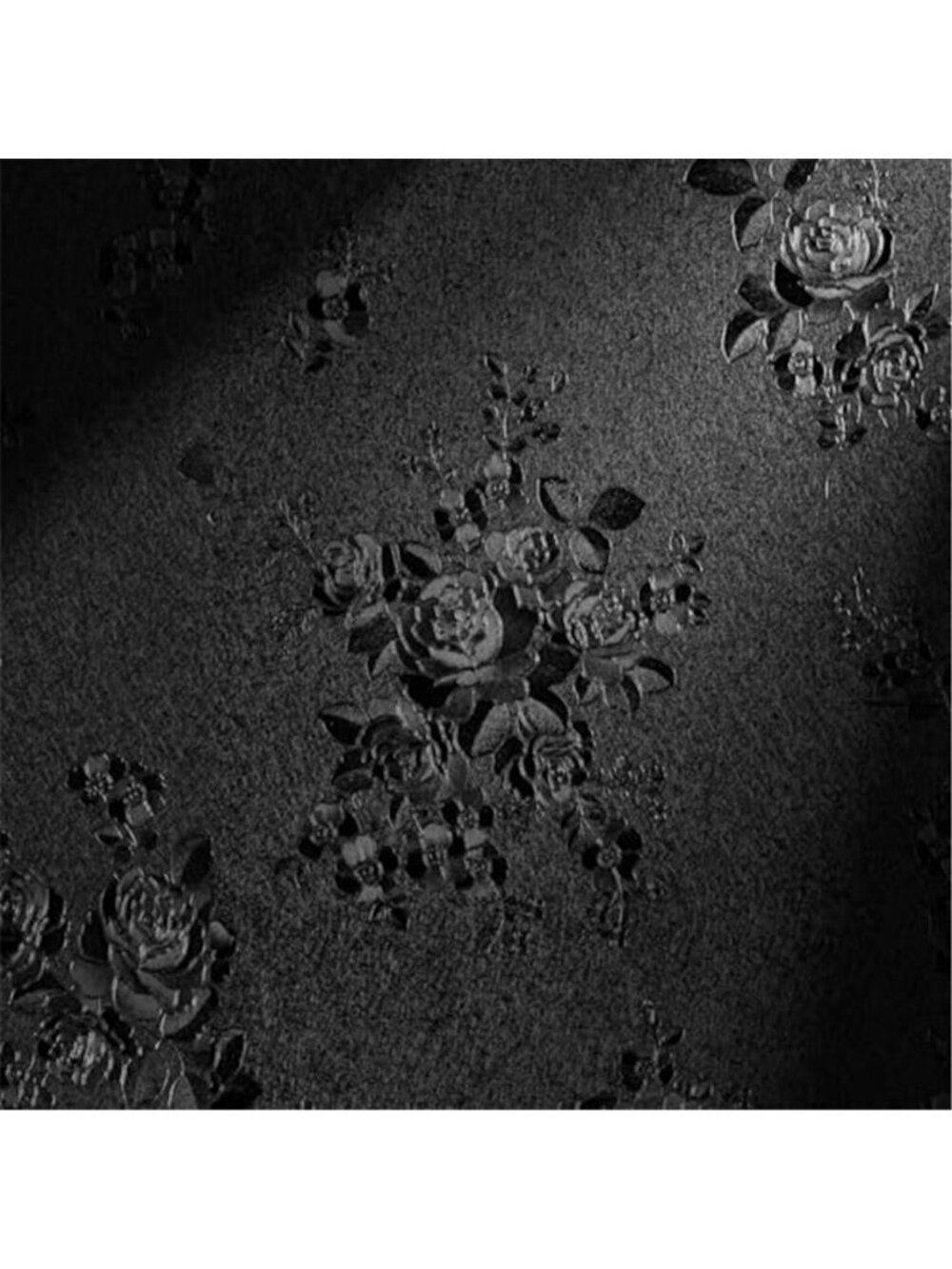 Black Peel and Stick Wallpaper Black Floral Embossed Contact Paper 17" x 118"